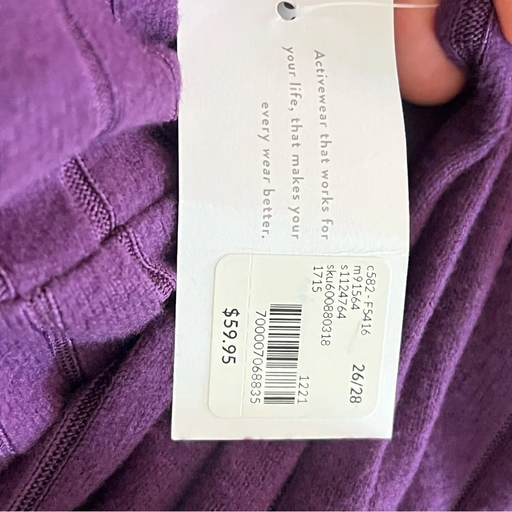 Lane Bryant LIVI Purple Hacci Rib Knit Wide Leg Lounge Pants 26/28 NWT